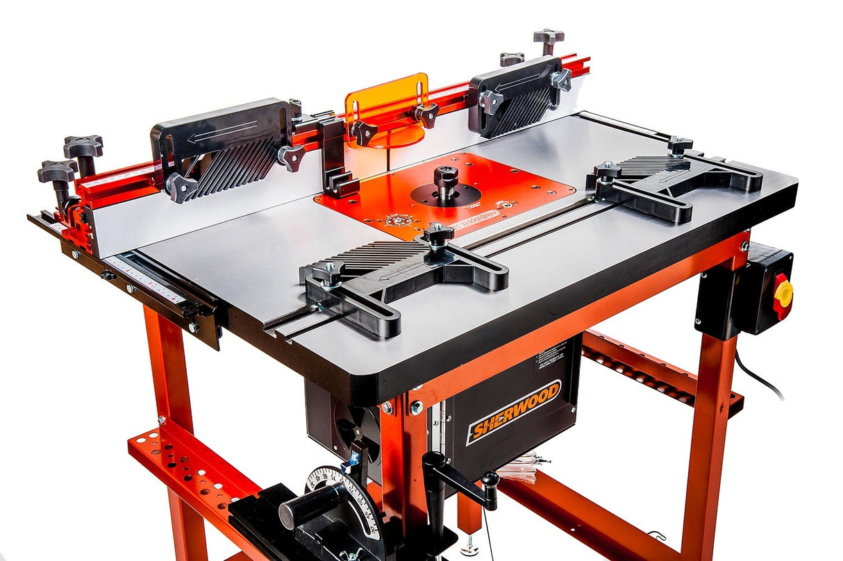 Sherwood Industrial Router Table Cast-Iron with Round Body Router Motor