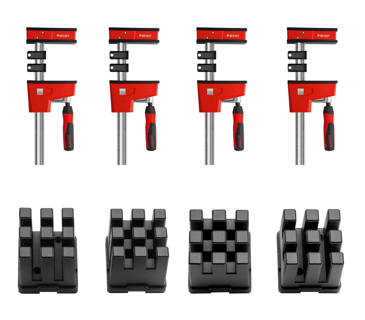 Bessey K-Body Clamps 2 x 800mm & 2 x 1500mm Plus Framing Block Set