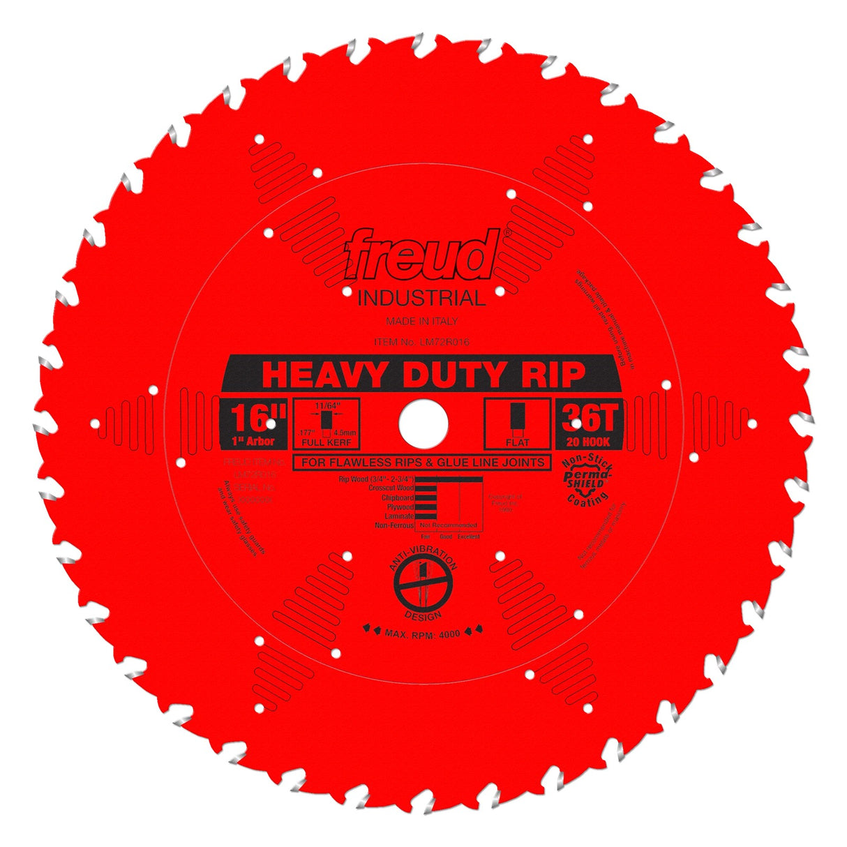 Freud Heavy-Duty Rip Cut Circular Saw Blade 406mm Diameter 25.4mm Bore 36 Teeth