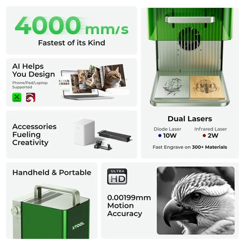 xTool F1 Portable Laser Cutter & Engraver Deluxe Bundle