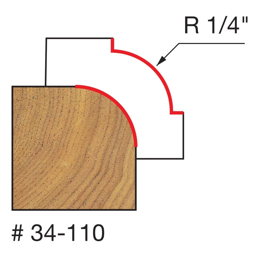 Freud Quadra-Cut Round Over Router Bits 1/4in Shank