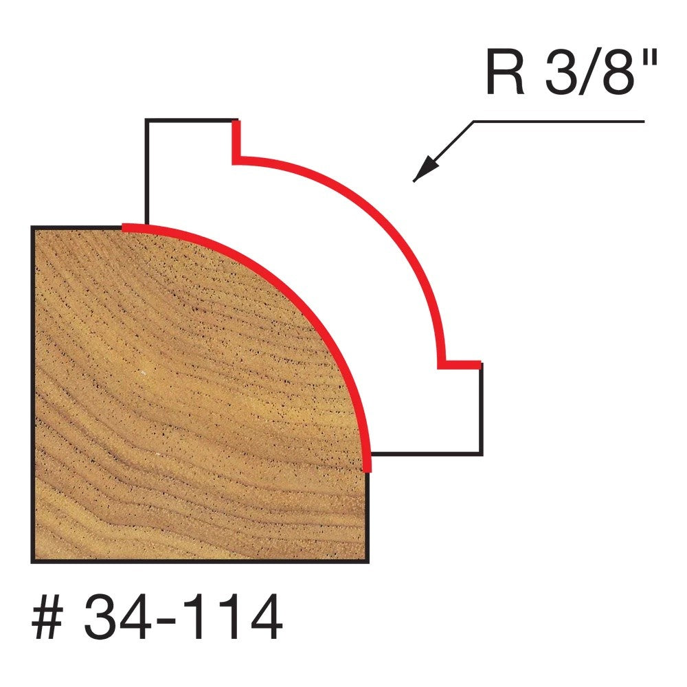 Freud Quadra-Cut Round Over Router Bits 1/4in Shank