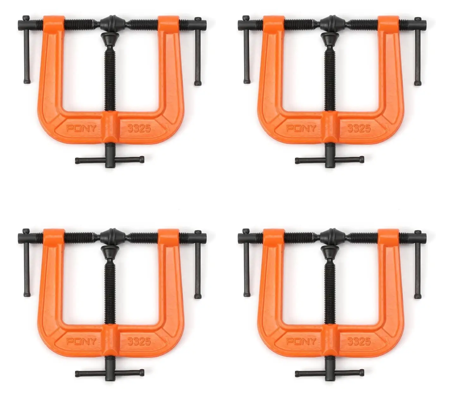 Pony Jorgensen Set of 4 Three-Way Edging Clamps for Edge Banding