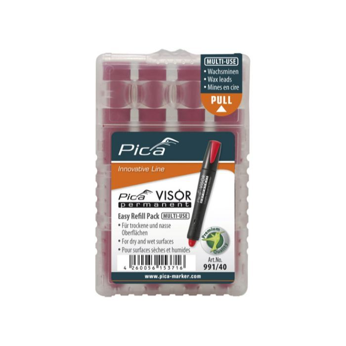 PICA Red Refills for Visor Permanent Marking Crayon