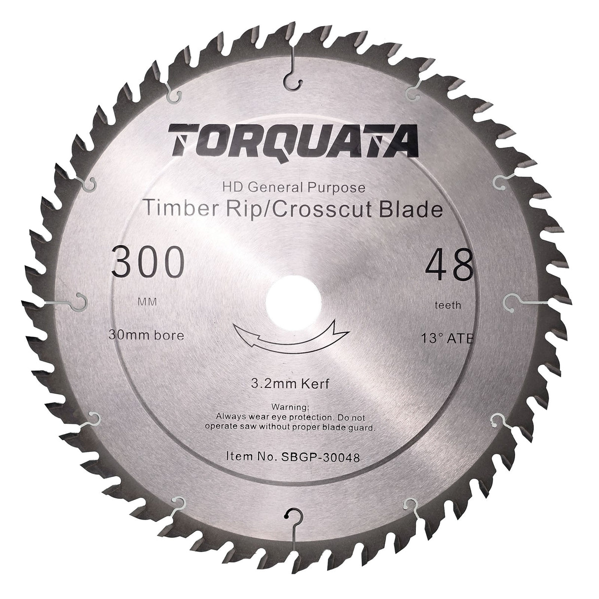 Torquata General Purpose Circular Saw Blade suits Circular Power Saws 300mm Diameter 30mm Bore