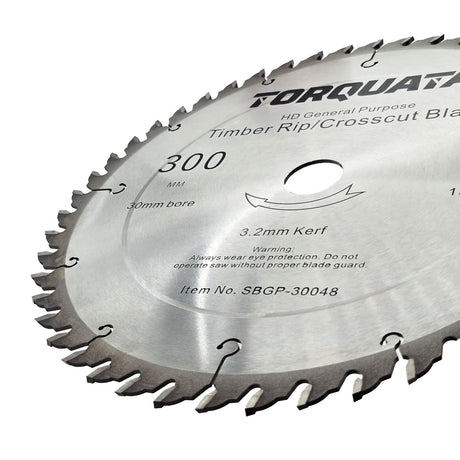 Torquata General Purpose Circular Saw Blade suits Circular Power Saws 300mm Diameter 30mm Bore