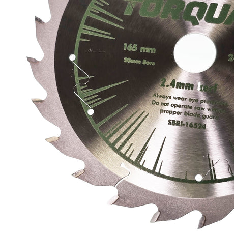 Torquata Rip Cut Circular Saw Blade suits Circular Power Saws 165mm Diameter 20mm Bore