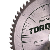 Torquata Standard Kerf Circular Saw Blade suits Mitre Saws 254mm Diameter 30mm Bore