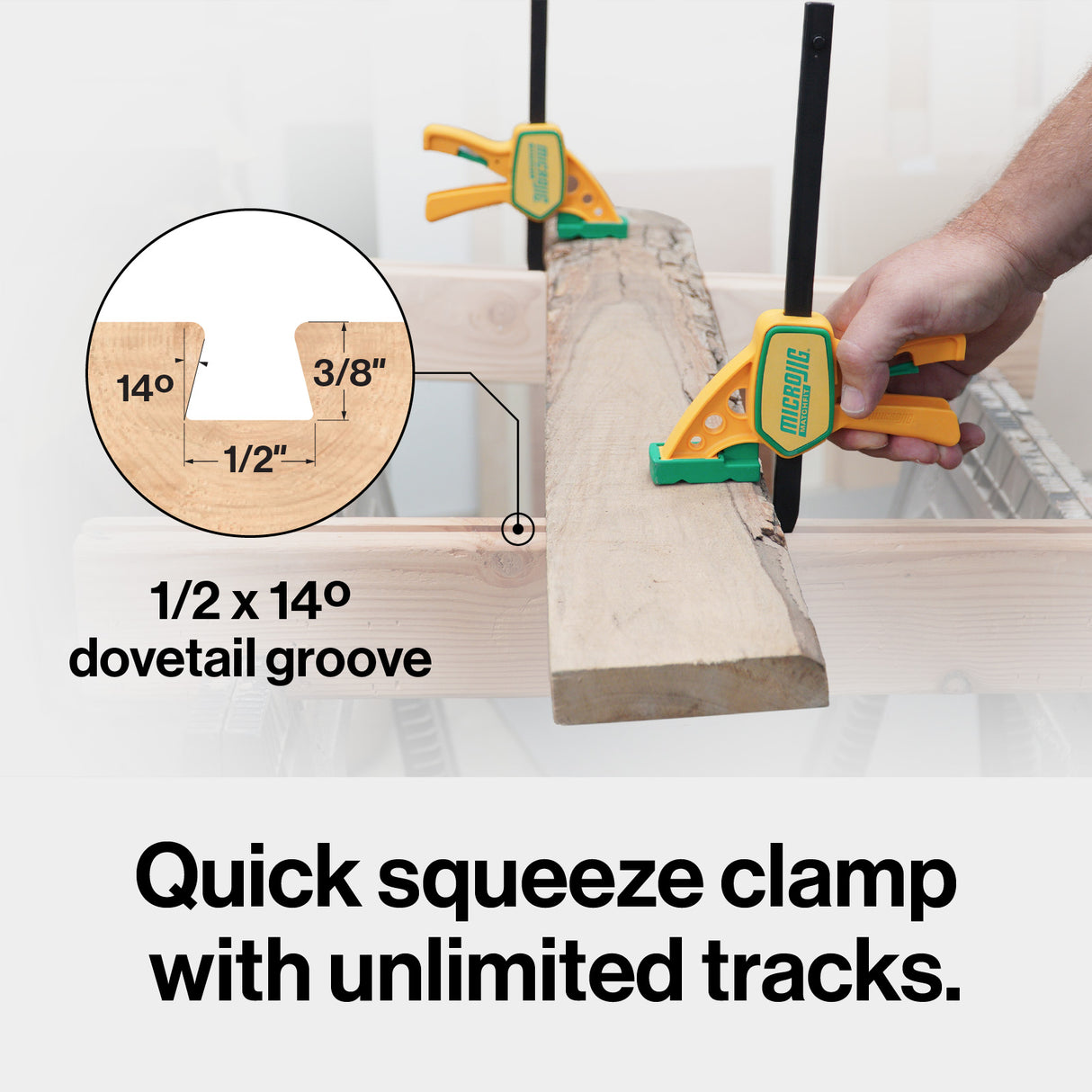 MicroJig Matchfit Quick Squeeze Dovetail Clamps Pack of 2