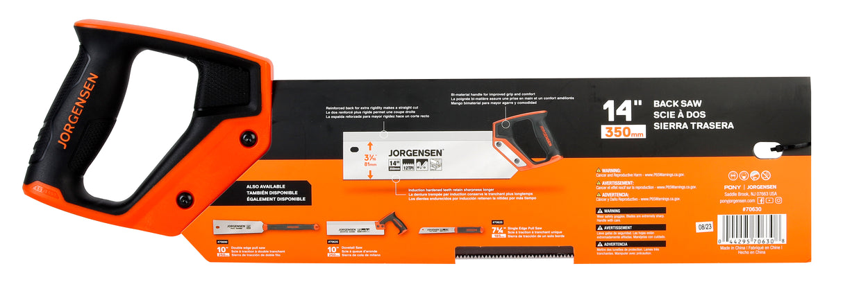 Pony Jorgensen 14in Tenon Saw 12TPI Fine Cut Teeth