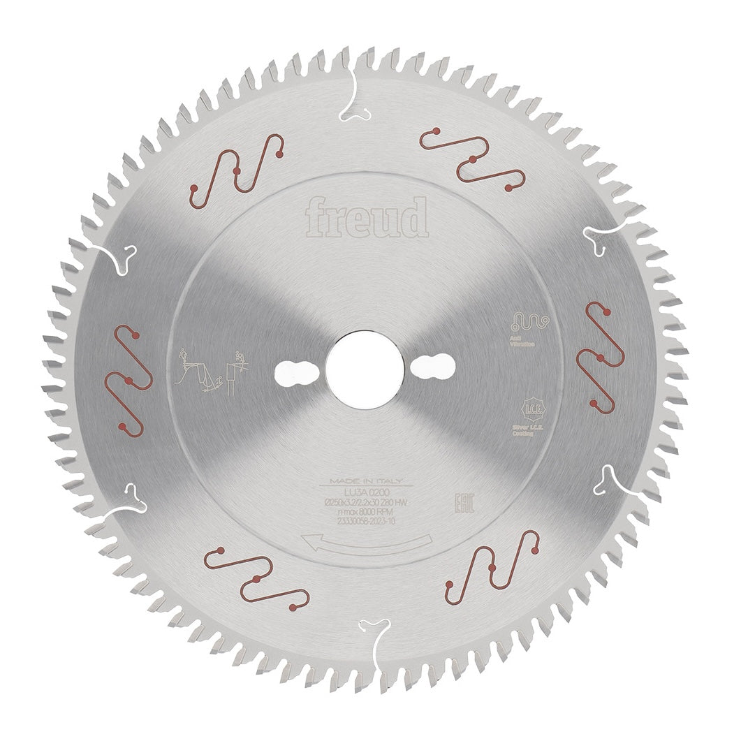 Freud Industrial Two Sided Melamine Cut Off Saw Blade 250mm Diameter 30mm Bore