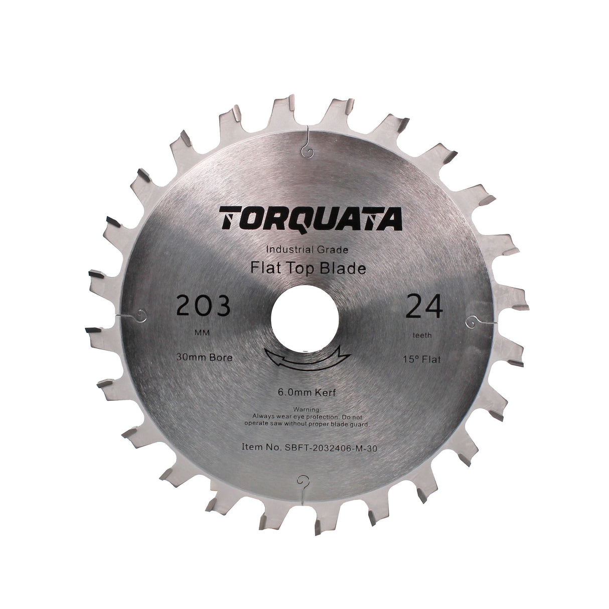 Torquata Set of 2 Flat-Top Saw Blades 8in 30mm Arbor Plus Shims