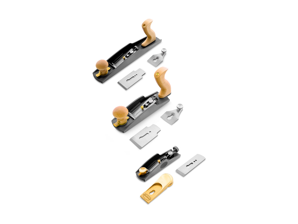 Melbourne Tool Company Low Angle Block, Jack Hand & Smoothing Plane Set Plus Blades