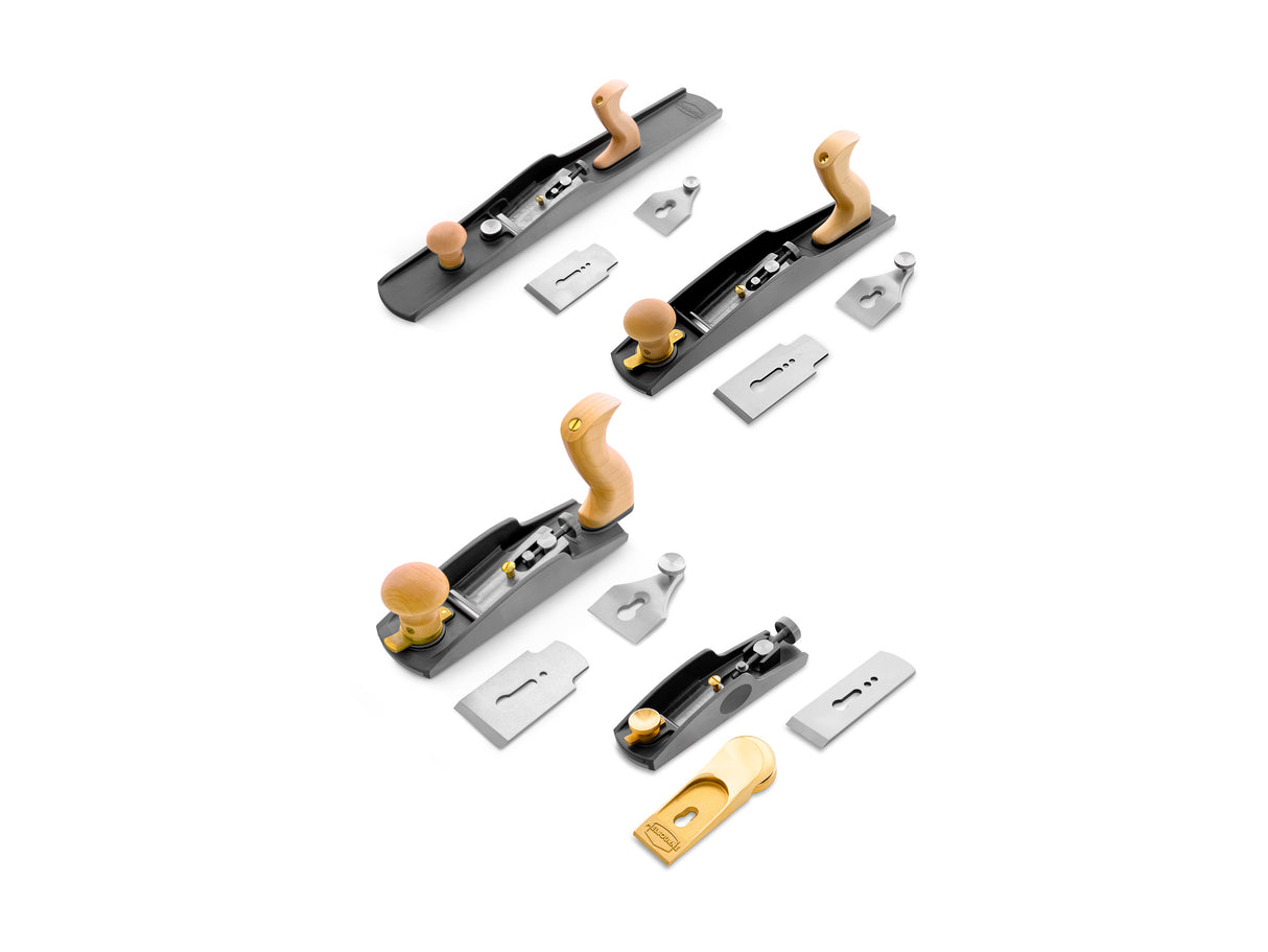 Melbourne Tool Company Low Angle Block, Jack, Smoothing & Jointing Hand Plane Set Plus Blades