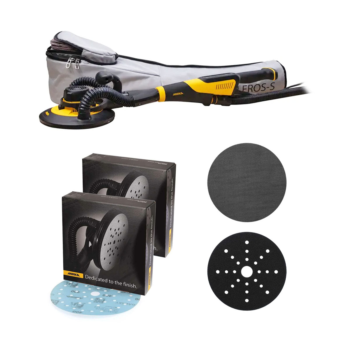 Mirka LEROS-S Short Handle Orbital Sander 225mm Bundle