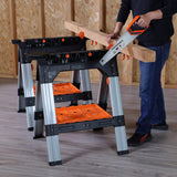 Pony Jorgensen 2-Piece Clamping Sawhorse includes Clamps & Bench Dogs