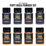 Starbond Purple, Orange, Pink & Yellow Mica Powder Pigment Set of 24 Colours 10g