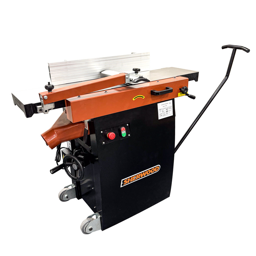 Sherwood 10in Combination Planer Thicknesser with Helical Spiral Cutterhead Carbide Knives 3HP