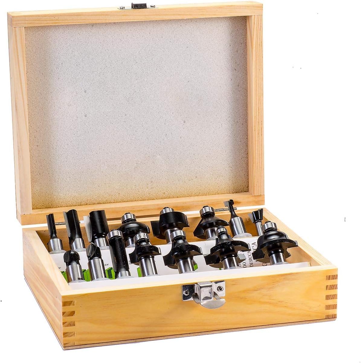 Torquata 15-Piece Mixed Router Bit Set 1/2in Shank in Storage Box