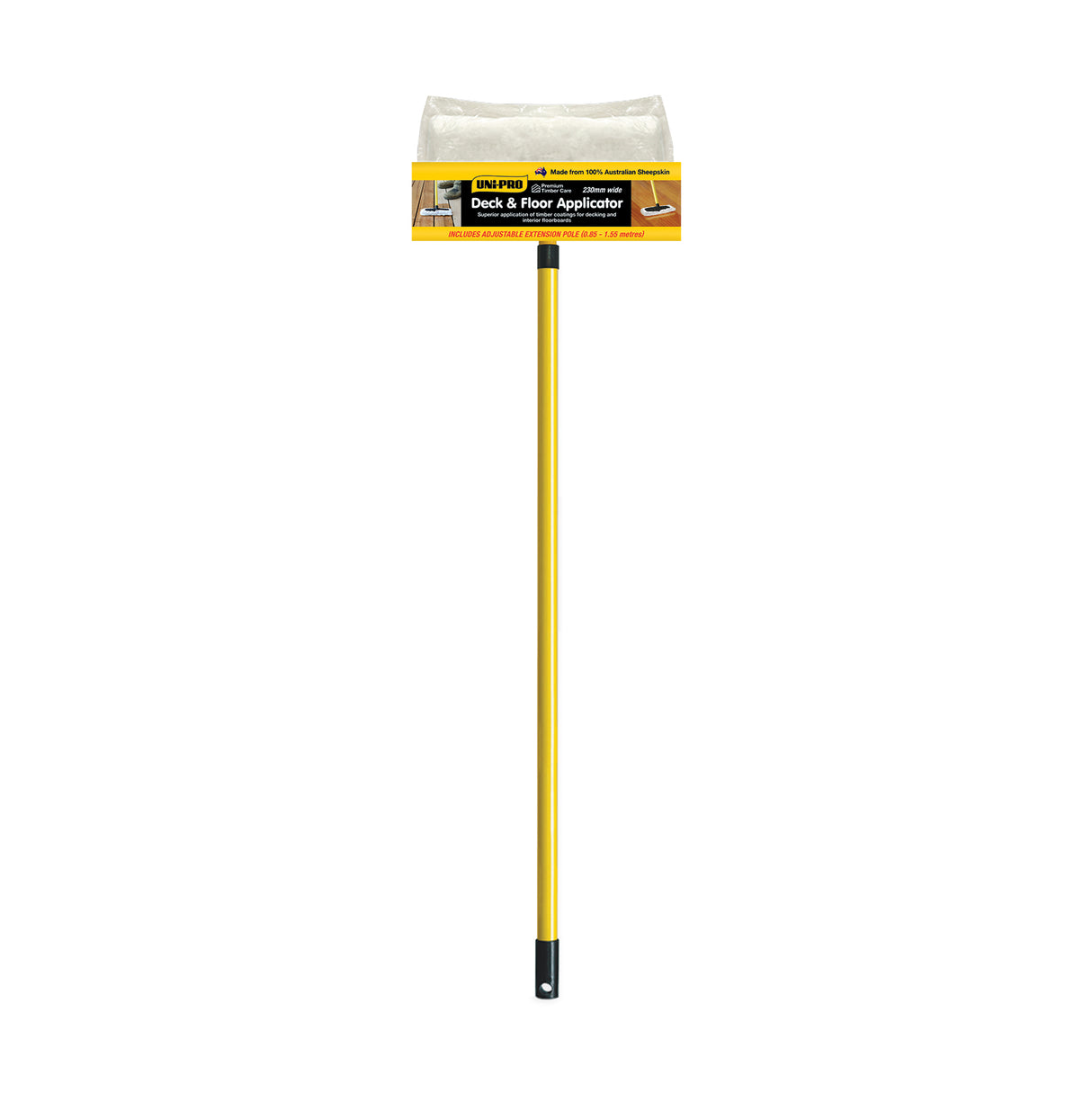 UniPro Sheepskin Decking & Flooring Applicator Pad 230mm with Extension Pole