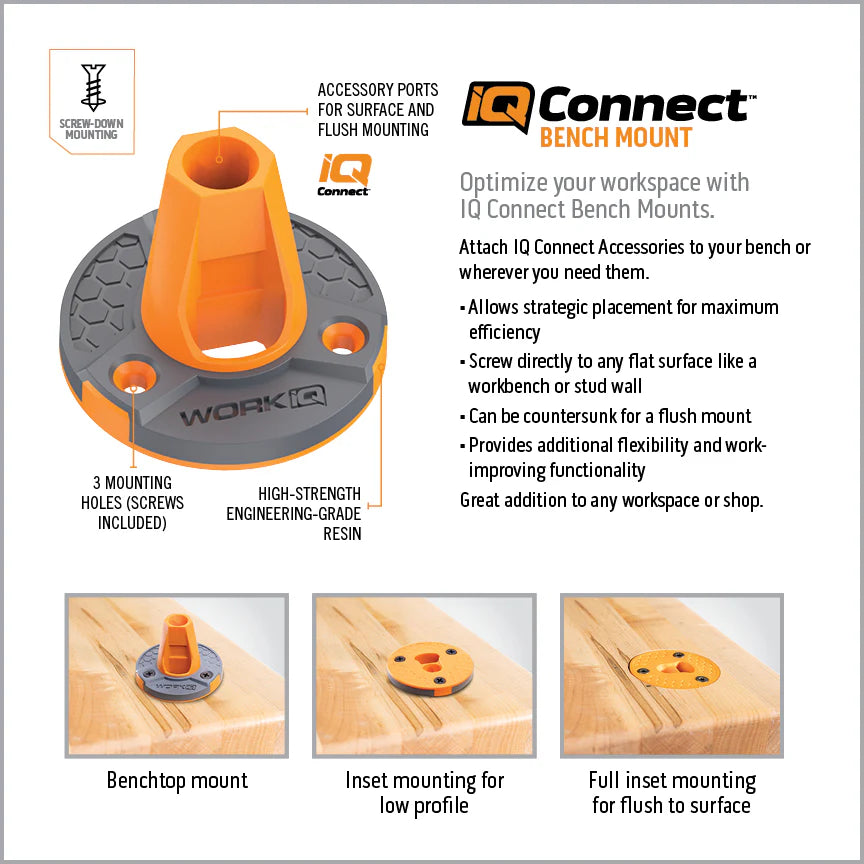 Work IQ Connect Hands-Free Accessory System with 3 Bench Mounts