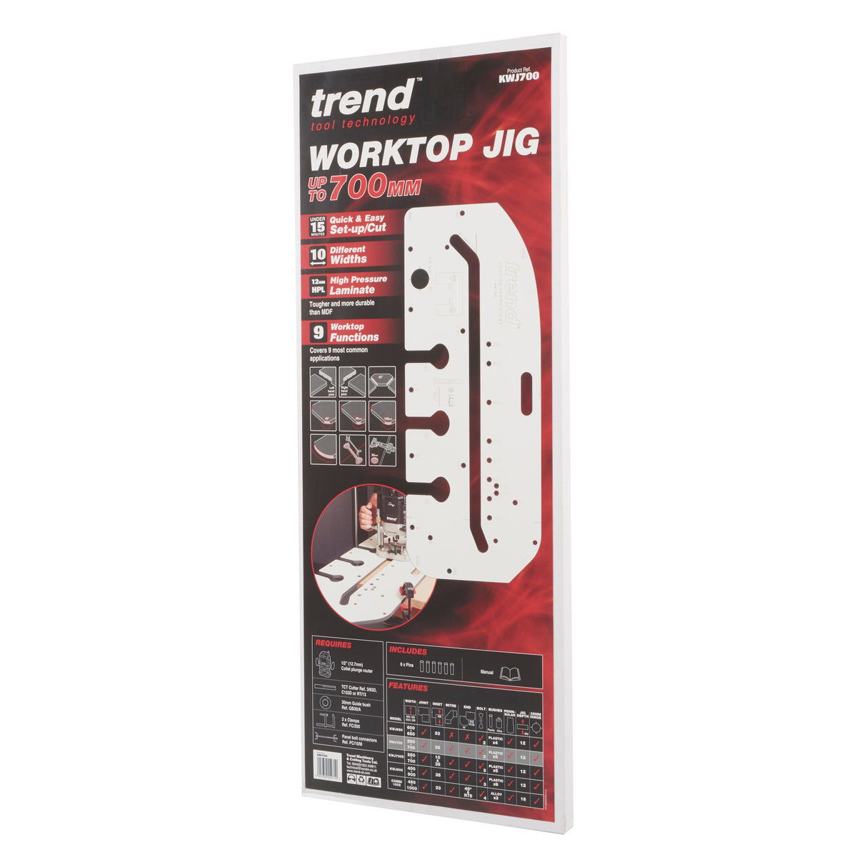 Trend 700mm Kitchen Worktop Router Jig