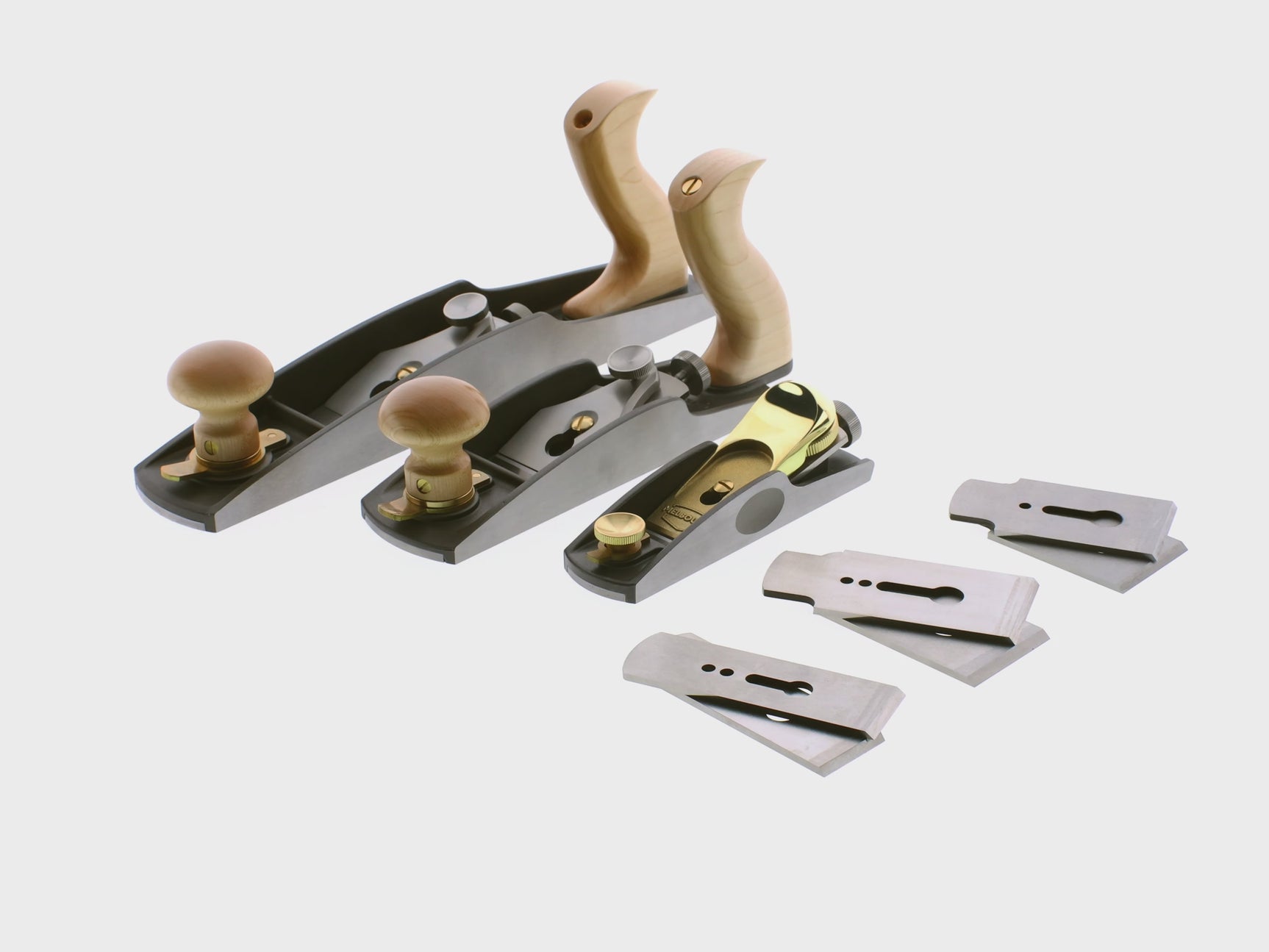 Melbourne Tool Company Low Angle Block, Jack Hand & Smoothing Plane Set Plus Blades