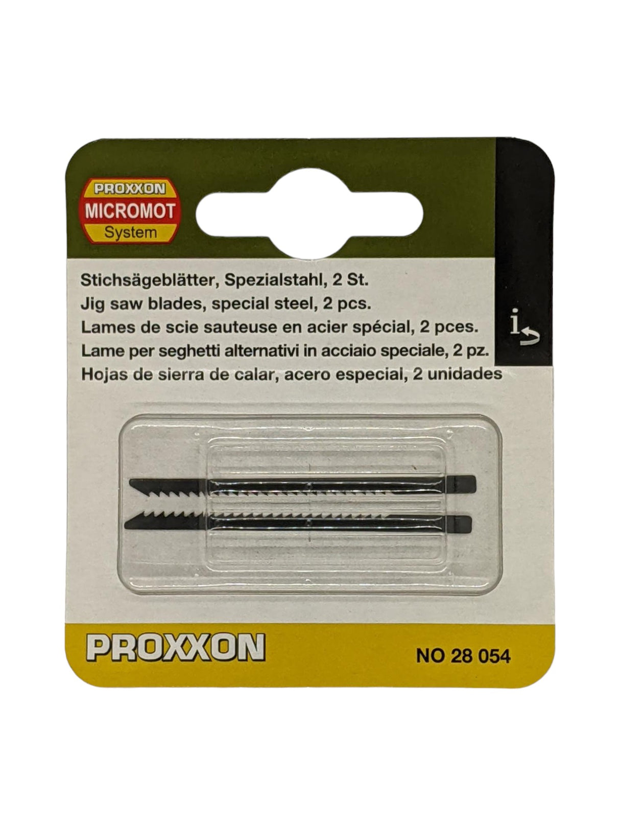 PROXXON Pack of 2 Steel Jig Saw Blades 1.5mm Tooth Pitch