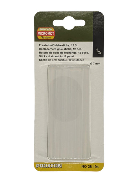 PROXXON 100mm Glue Sticks 7mm Diameter Pack of 12 for Hot Gluing