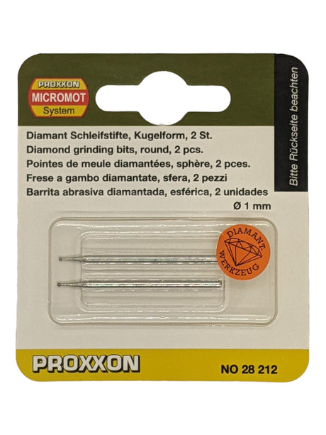 PROXXON Diamond Grinding Bits 1.0mm Round Pack of Two