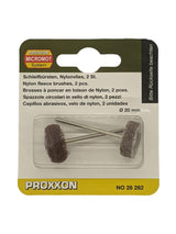 PROXXON Cylindrical Nylon Fleece Brushes 20mm Pack of 2 for Rotary Tools