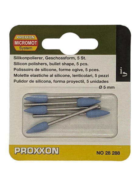 PROXXON Flexible Polishers 5mm Silicon Bullet Shaped Pack of Five