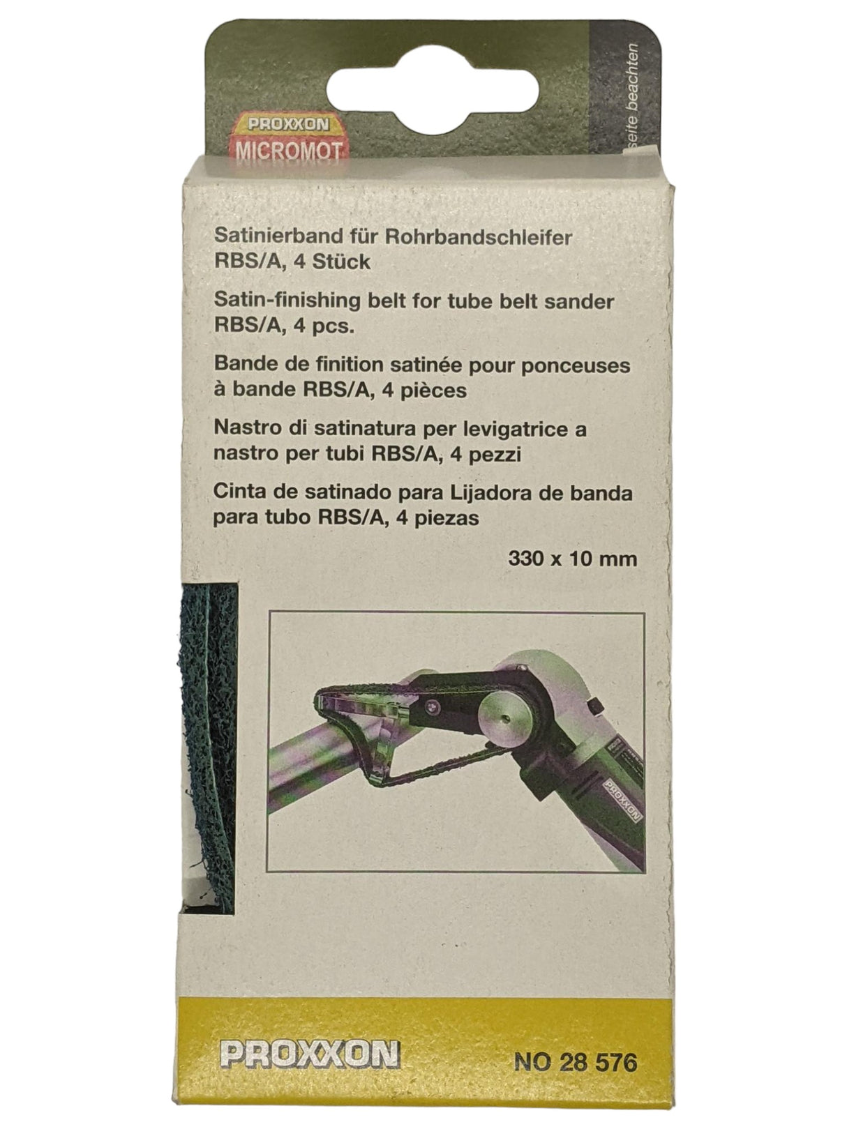 PROXXON Satin Finishing Belt for Tube Belt Sander Pack of Four