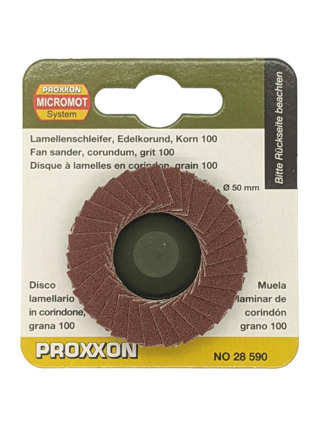 PROXXON Corundum Fan Sanding Discs 100 Grit Suits Long Neck Angle Grinder