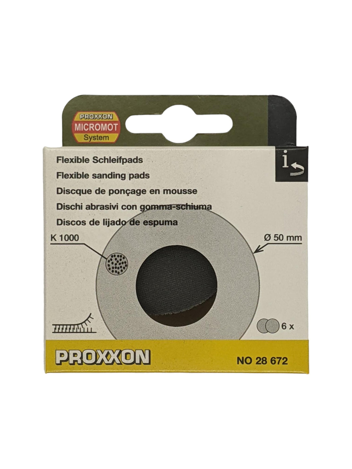 PROXXON Sanding Pads 1000 Grit Flexible Pack of 6