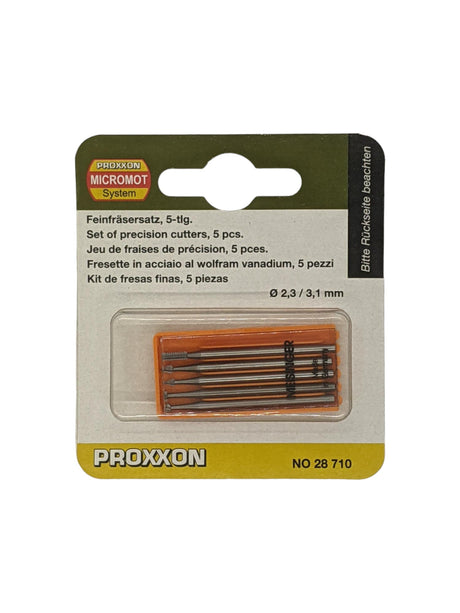 PROXXON Tungsten Vanadium Milling Bits Pack of 5 Assorted Shapes