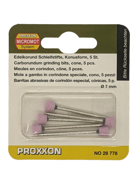 PROXXON Grinding Bits 7mm Cone Corundum Pack of 5