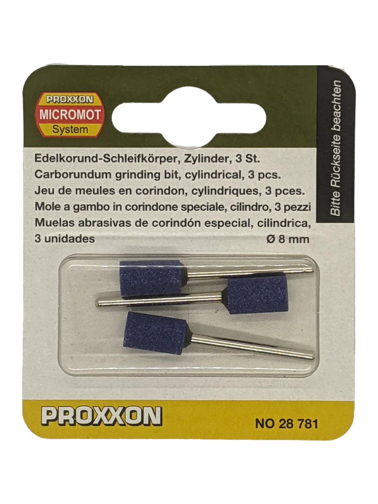 PROXXON Grinding Bits 8mm Ball Corundum Pack of 3