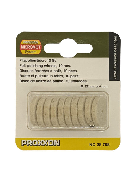 PROXXON Felt Polishers 22mm Cylindrical Pack of 10