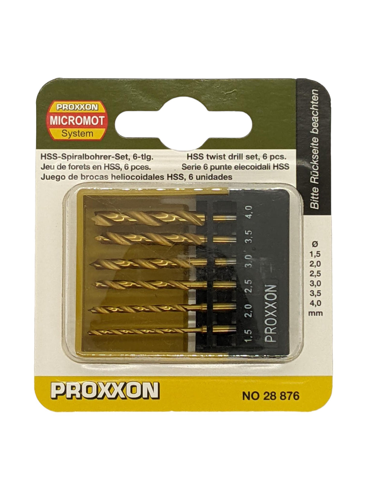 PROXXON Drill Bits High Speed Steel Set of 6