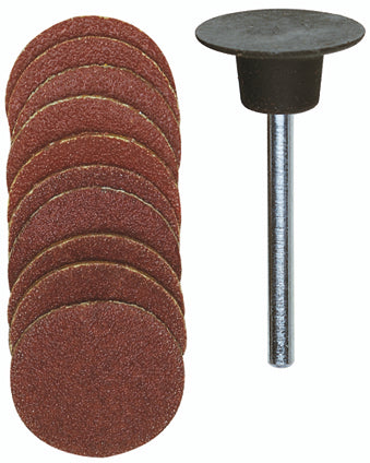 PROXXON Pack of 10 Corundum Sanding Discs 18mm Plus Sanding Pad for Rotary Tools