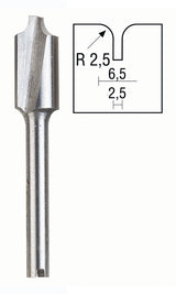 PROXXON Router Bit 6.5/2.5mm Curved V-slot Cutter For Micro Shaper