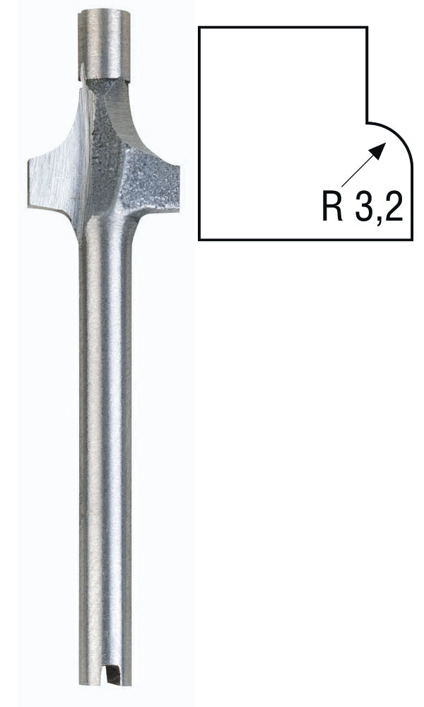 PROXXON 3.2mm Round Over Router Bit For Micro Shaper