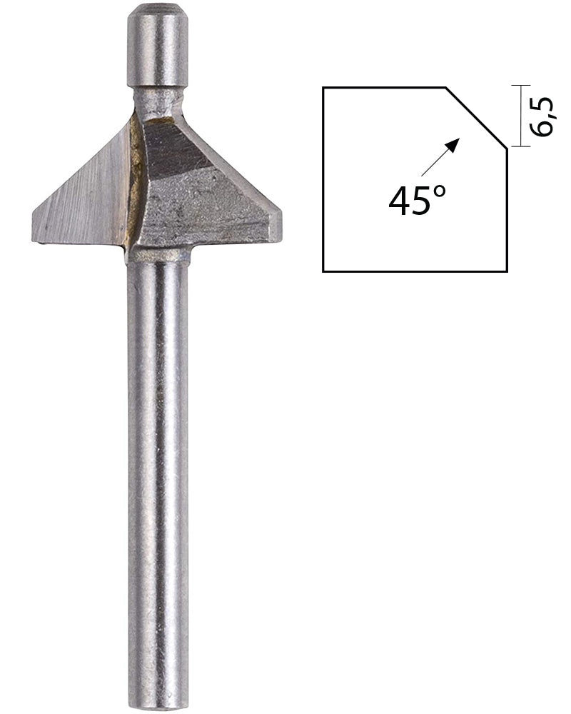 PROXXON Chamfer Router Bit 45 degree For Micro Shaper