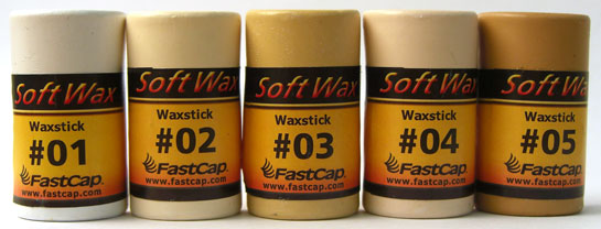 FastCap Set of 20 SoftWax Sticks with Wax Wedge & Buffing Pad in Hard-shell Case