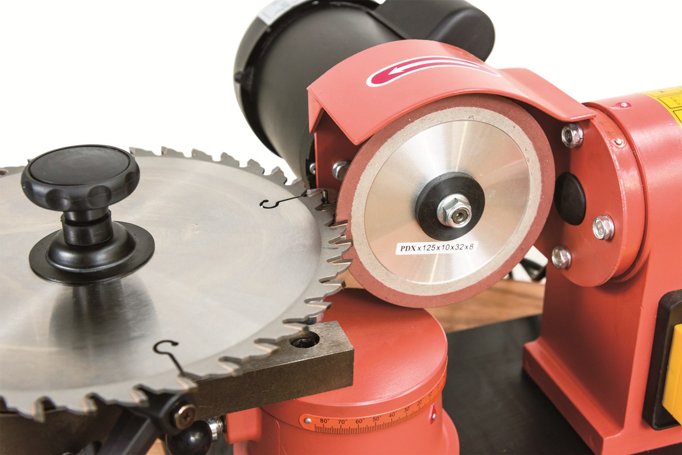 Mophorn Circular Saw Blade Sharpener 5 Grinding Wheel Size, Rotary Angle  Mill Grinding Machine 370W, Saw Blade Sharpener Machine for Carbide Tipped  Saw Blades 